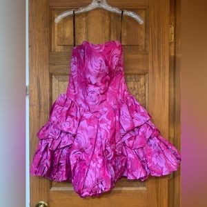 Pink Betsey Johnson above-the-knee, strapless party dress